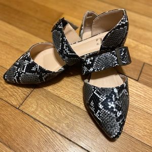 JC Snake Skin Flats With Buckles